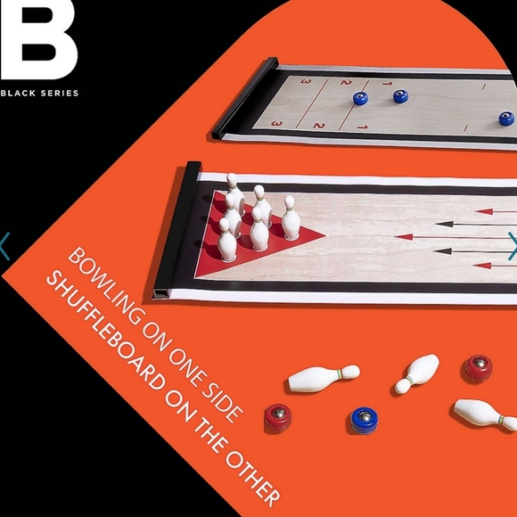 👀50% OFF🎳 NWT‼️ Black Series brand Shuffleboard & Bowling 2-in-1 Game Set - Picture 7 of 16